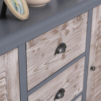Vintage Sideboard mit Lamellentüren fehgrau