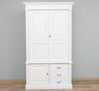 Weißer Landhausstil Kleiderschrank mit Schubladen