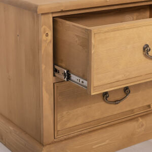 TV Schrank Holz Vintage hellbraun gewachst