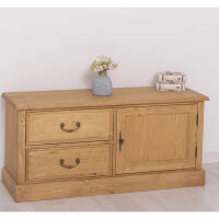 TV Schrank Holz Vintage hellbraun gewachst