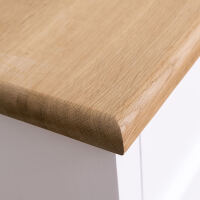 Landhaus TV Sideboard weiß mit Eichenplatte