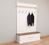 Nostalgische Landhaus Garderobe mit Eichenplatte