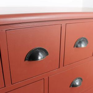 Apotheker Kommode Landhausstil bordeaux rot