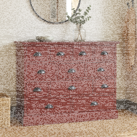 Apotheker Kommode Landhausstil bordeaux rot
