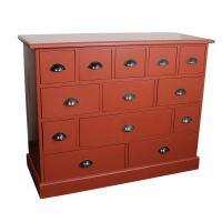 Apotheker Kommode Landhausstil bordeaux rot