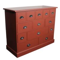 Apotheker Kommode Landhausstil bordeaux rot