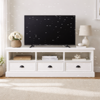 Landhaus TV Board mit Schubladen Shabby Chic weiß