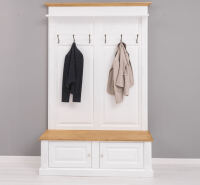 Nostalgische Landhaus Garderobe - Eichenplatte, Eichenkranz