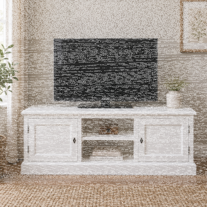 Massivholz TV Sideboard Landhausstil altweiß
