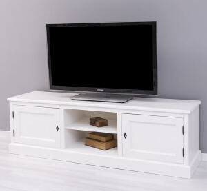 Massivholz TV Sideboard Landhausstil altweiß