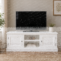 Massivholz TV Sideboard Landhausstil altweiß