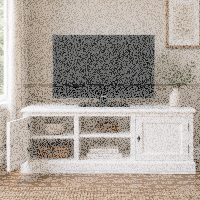 Massivholz TV Sideboard Landhausstil altweiß