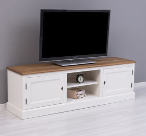 Landhaus TV Board altweiß-braun gewachst