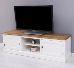 Landhaus TV Board altweiß-braun gewachst