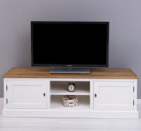 Landhaus TV Board altweiß-braun gewachst