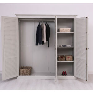 Landhaus Kleiderschrank grau shabby chic