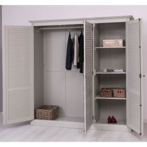Landhaus Kleiderschrank grau shabby chic