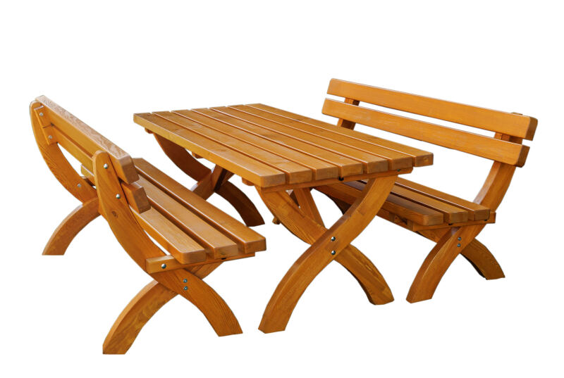 Gartengarnitur Set Landhausstil "Alpin" Fichte - 180 x 80 cm