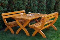 Gartengarnitur Set Landhausstil "Alpin" Fichte - 180 x 80 cm