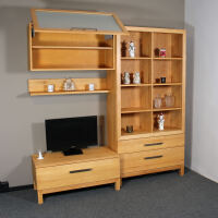 TV Wand modern aus massiver Buche geölt