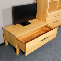 TV Wand modern aus massiver Buche geölt