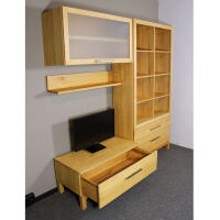 TV Wand modern aus massiver Buche geölt