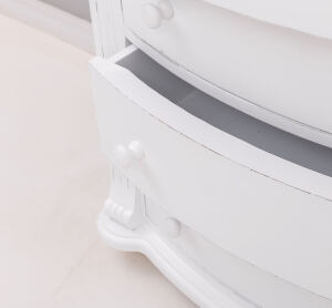 Kommode Salzburg im Landhausstil Shabby Chic weiß antik look, Eichenplatte