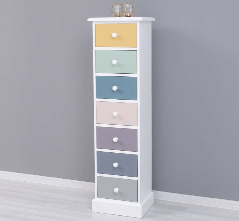 Schubladenschrank landhaus hoch multicolor