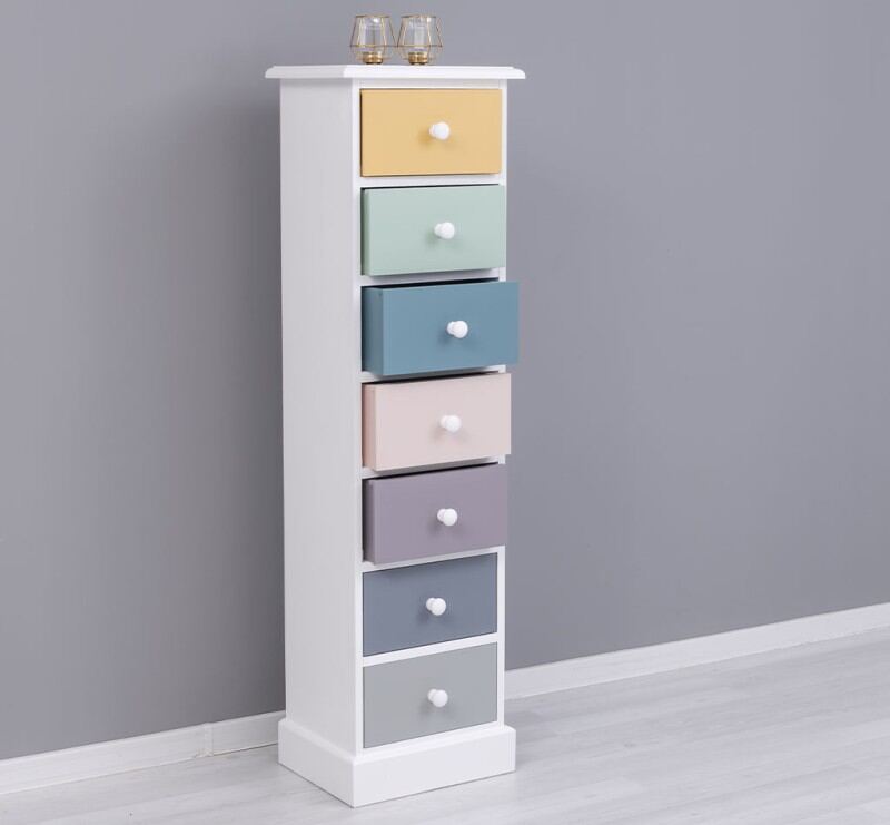 Schubladenschrank landhaus hoch multicolor - Onlineshop für massive Landhausmöbel