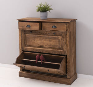 Schuhschrank im Landhausstil - Eiche