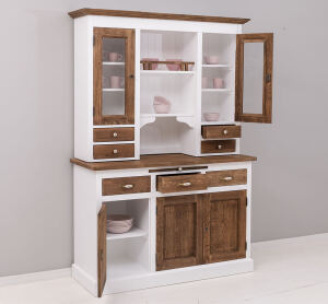 Landhaus-Buffet Eiche Weiß - braun