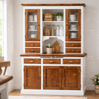 Landhaus-Buffet Eiche Weiß - braun