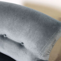 Polsterbarhocker mit Armlehnen Fred, Microfaser granitblau