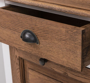 Landhaus-Schuhschrank zweifarbig Eiche
