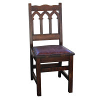 Gepolsterter Holzstuhl Gothic Kunstleder rose
