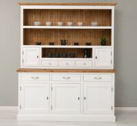 Großer Buffetschrank weiß/braun gewachst