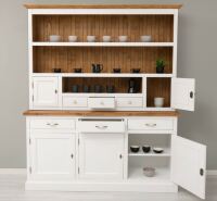 Großer Buffetschrank weiß/braun gewachst