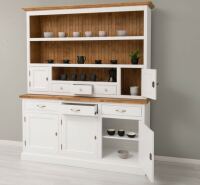 Großer Buffetschrank weiß/braun gewachst