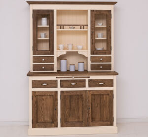 Landhausbuffetschrank eierschalen mit Eichentüren