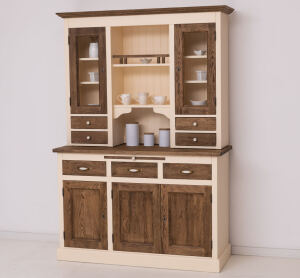 Landhausbuffetschrank eierschalen mit Eichentüren