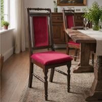 Landhausstuhl Rosalie gepolstert, Buche, Microfaser Kirsche
