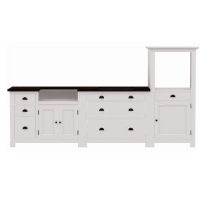Mittelhoher Backofenschrank im Landhausstil