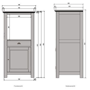 Mittelhoher Backofenschrank im Landhausstil
