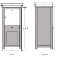 Mittelhoher Backofenschrank im Landhausstil