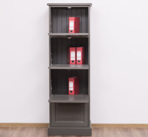 Büroschrank mit Kippfächern im Landhausstil - aschbraun