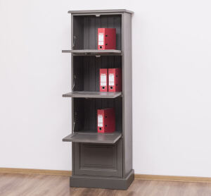Büroschrank mit Kippfächern im Landhausstil - aschbraun