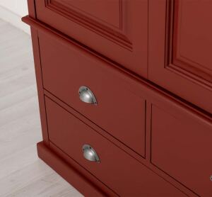 Landhaus-Kleiderschrank bordeaux rot