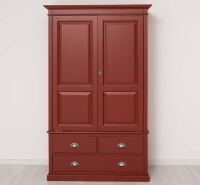 Landhaus-Kleiderschrank bordeaux rot