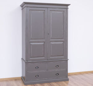 Landhaus-Kleiderschrank im Antiklook - aschbraun