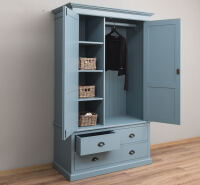 Landhaus-Kleiderschrank türkisblau